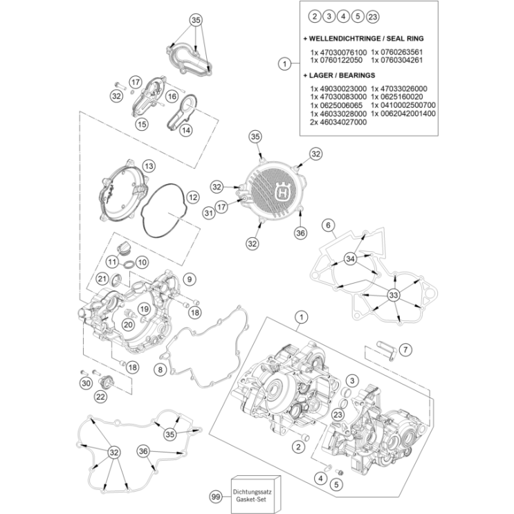 CARTER MOTEUR HUSQVARNA 85 TC 2025 19/16